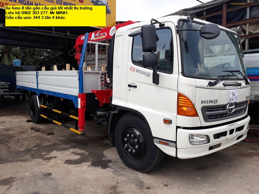 xe tải hino FG8JPSB 8 tấn gắn cẩu unic 344 4 khúc