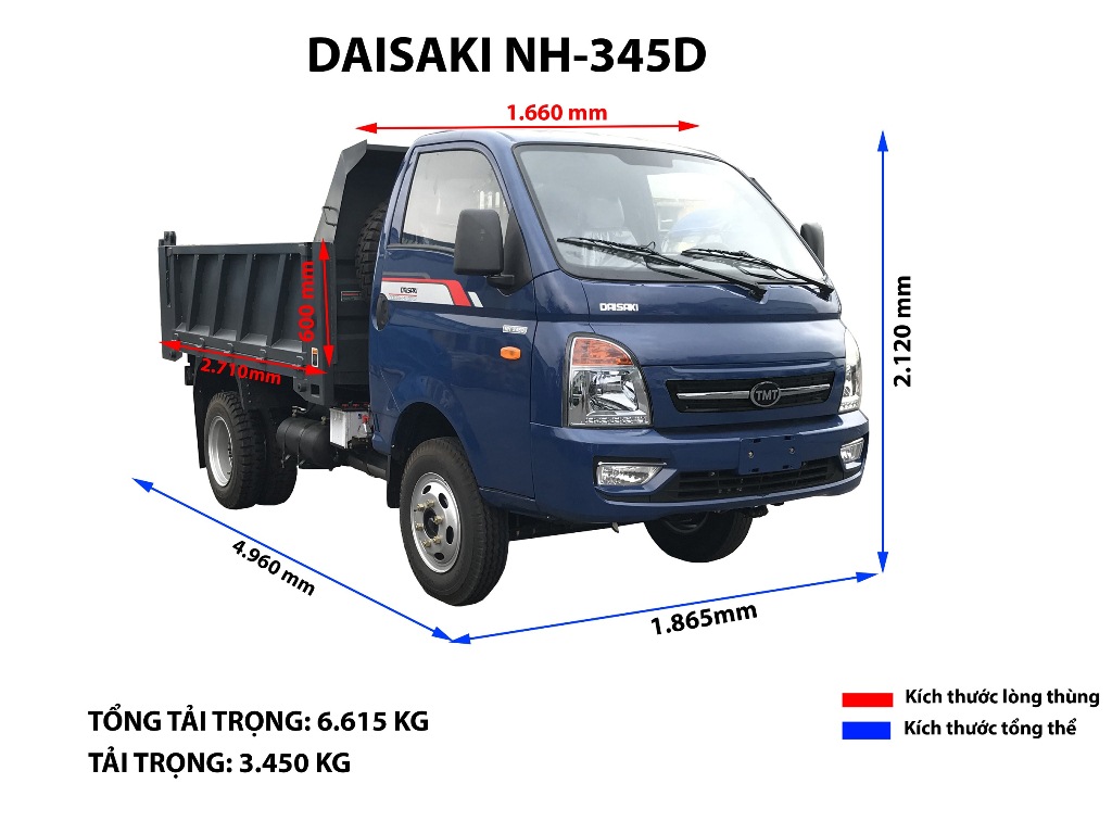 Xe ben 3,5 tấn daisaki NH-345D