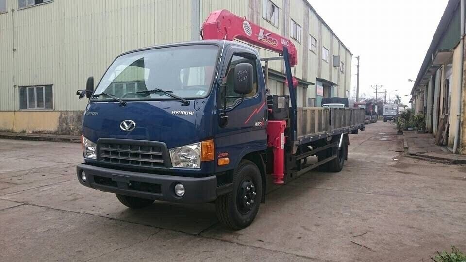 xe tải hyundai hd120sl găn cẩu unic 344 6 tấn