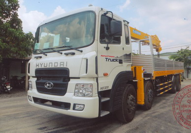 Xe tải cẩu hyundai HD320 gắn cẩu soosan 10 tấn